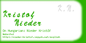 kristof nieder business card